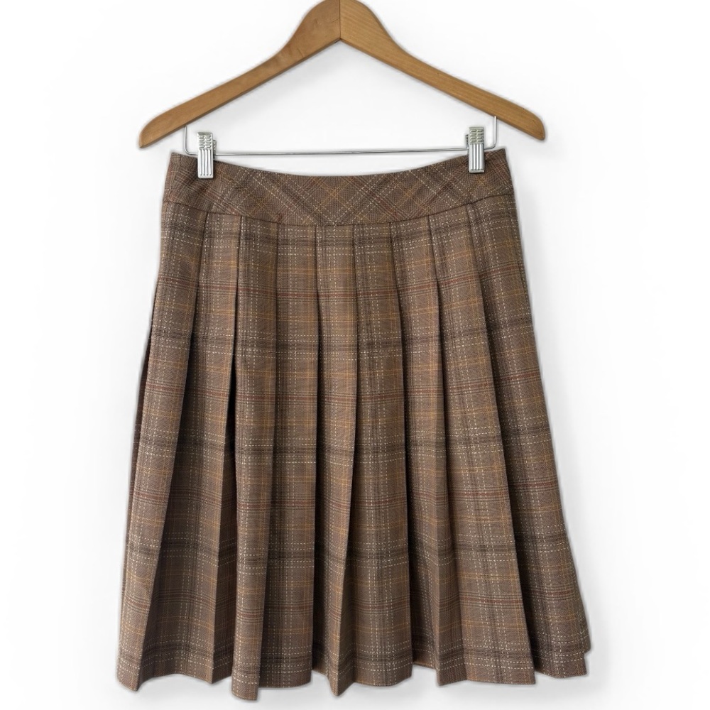 Pendleton Plaid Wool Pleated Skirt Made in USA 100% Virgin Wool Size 4